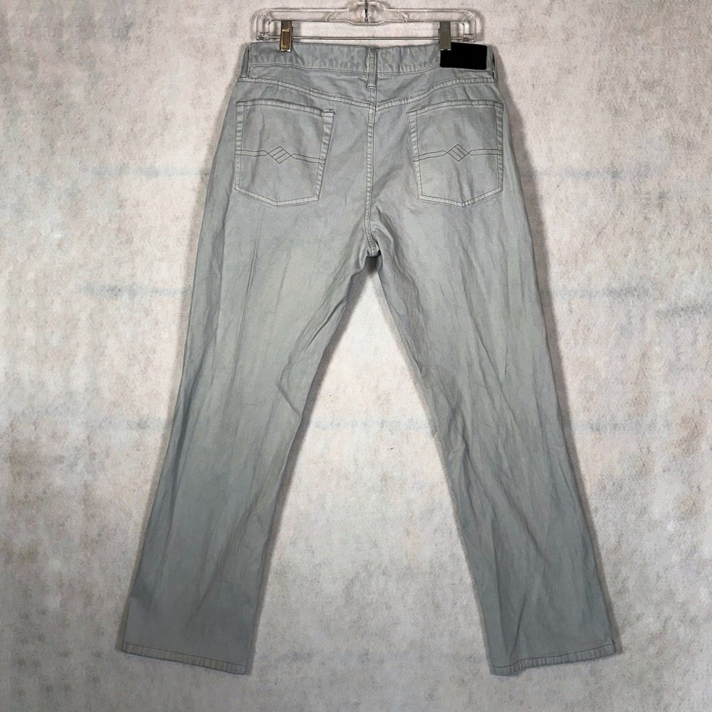 Joseph Abboud Pants Mens 34x30 Light Gray Good Casual Five Pocket Geometric - Picture 2 of 16
